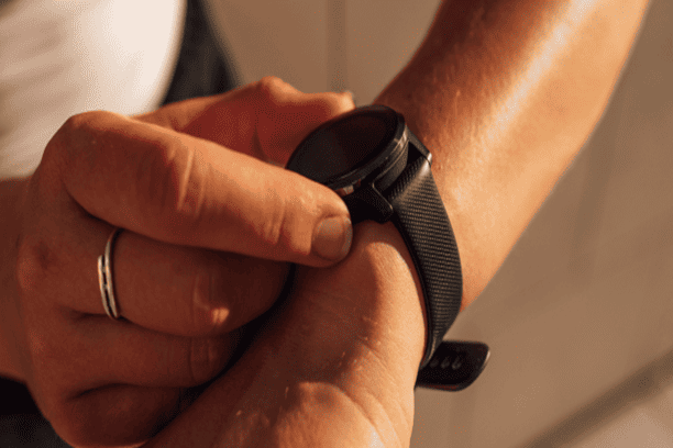 RoHS certified smartwatch with health monitoring features.