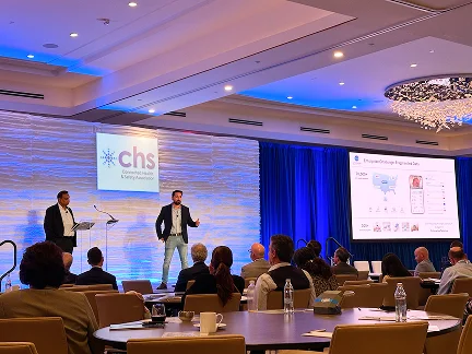 Wide view of the CHS Annual Conference ballroom during a presentation