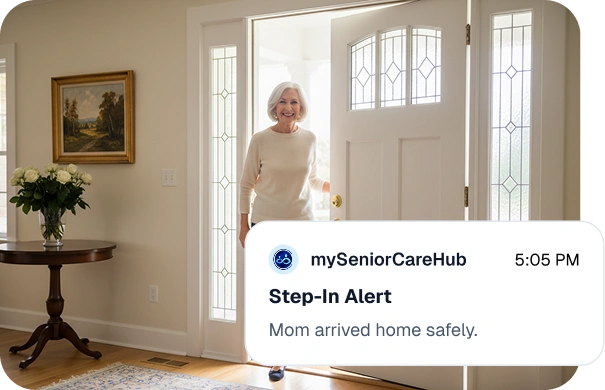 Senior arriving home safely
