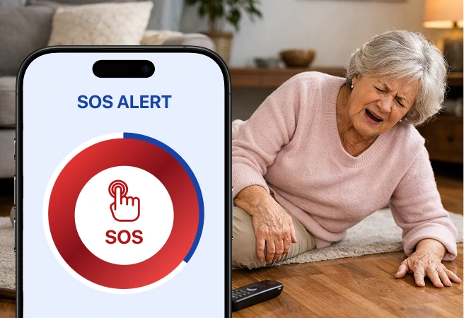 Push the SOS button on SafeLynk Smartwatch