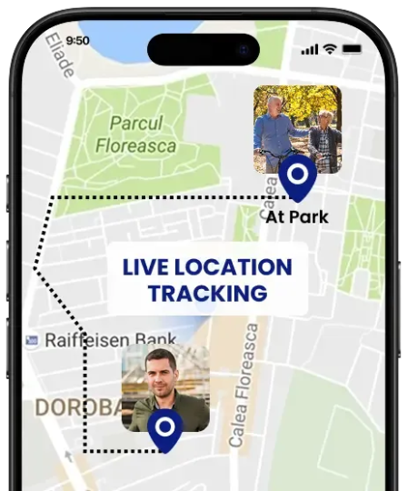 Caregiver and family tracking on mobile app