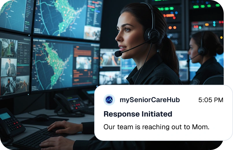 Emergency response team reaching out to Mom