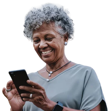 Older adult using a smartphone to stay connected with family