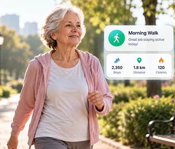 Family location sharing and safety features while a senior is out