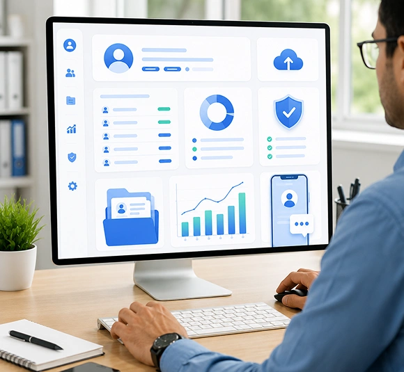 Clinician importing patient records on a dashboard
