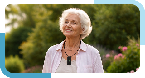 Senior using SafeLynk smartwatch