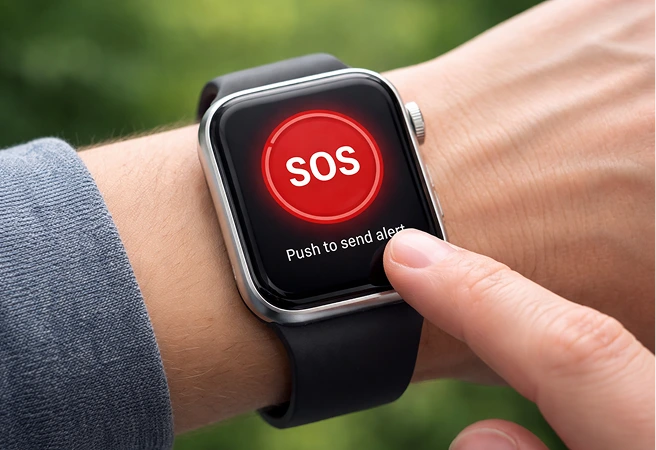 Push the SOS button on SafeLynk Smartwatch